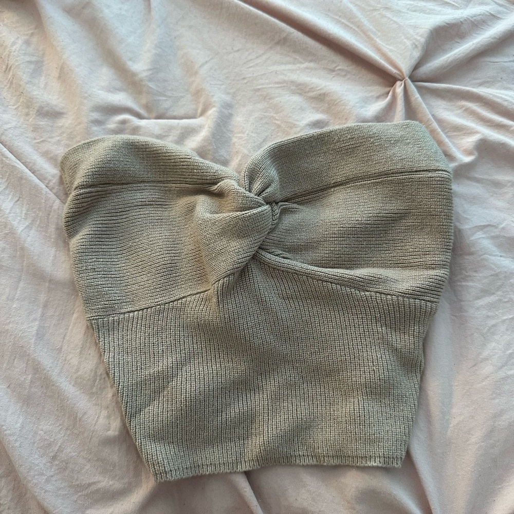 Beginning Boutique Beige Knit Top